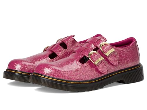 Dr. Martens Girls 8065 J (Little Big Kid) Mary Jane Flat, Fuchsia/Silver/Gold Glitter, 4