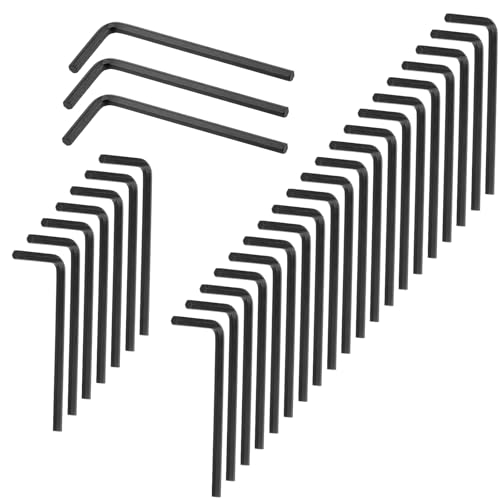 Semetall 3mm Hex Key Wrench,L Shaped Allen Wrench,Heavy Duty Steel Hexagon Wrench Tool for Repairing, Installation,Black-30 Pack