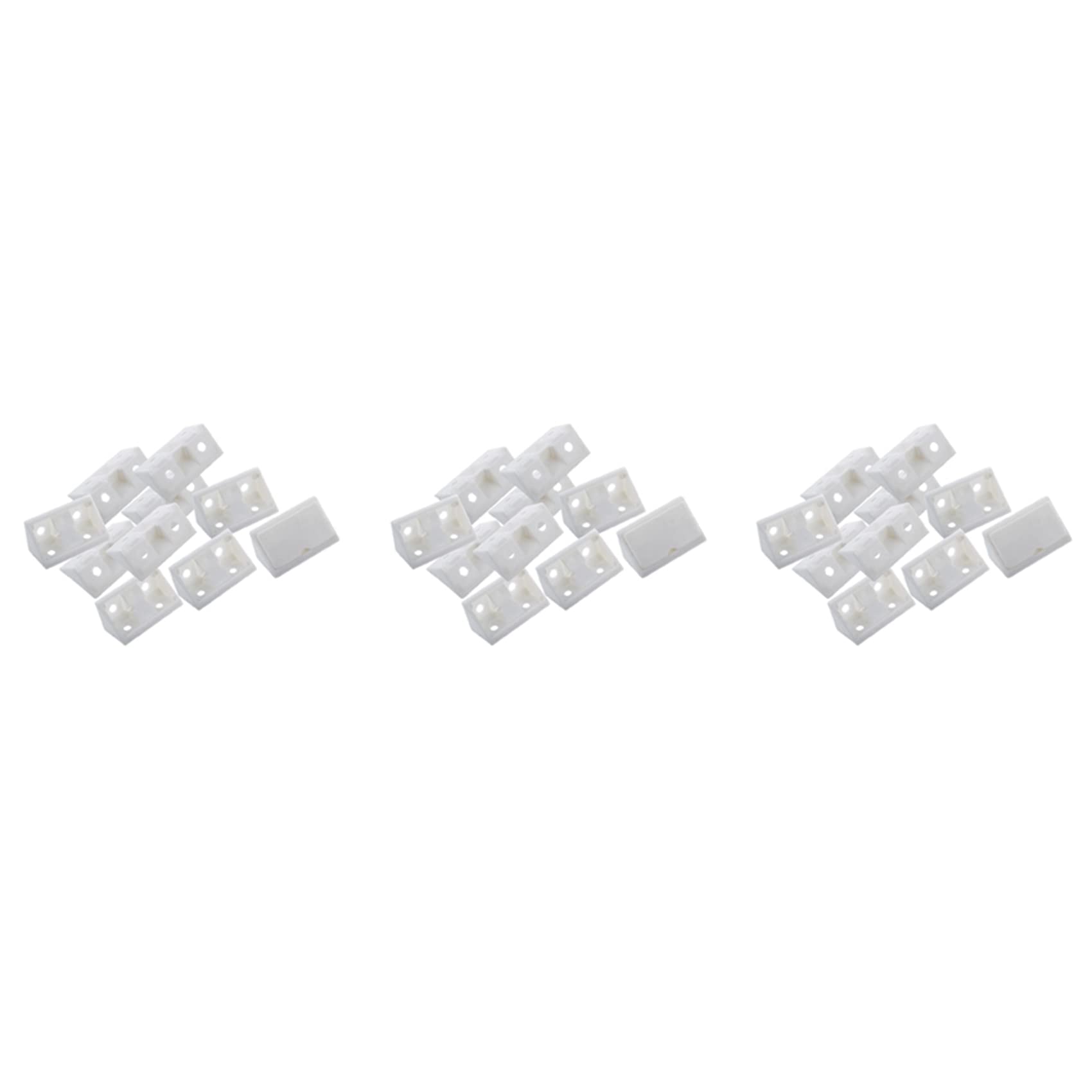 Jnchdghwa Furniture Cabinet Fastener Corner Braces Angle Brackets White 30Pcs