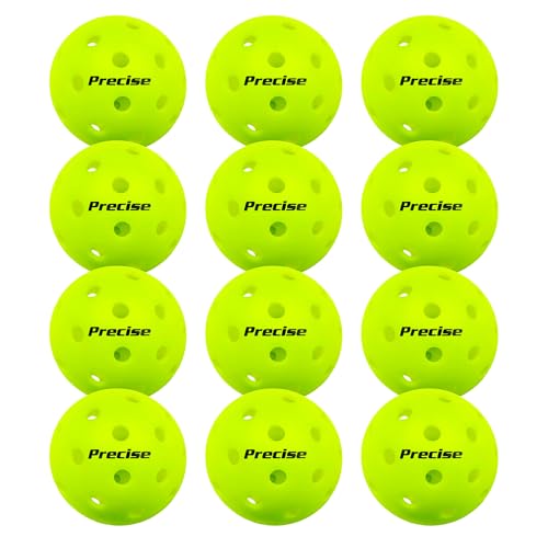 Image of PRECISE A40 - Outdoor Pickleball Balls | 40 Precision Holes for Stable Flight, USAPA Approved, Durable Construction Resists Wear, Available in Green or Yellow
