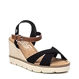 Suela antideslizante Refresh 79214, Sandalias con cuña Mujer, Negro, 40 EU