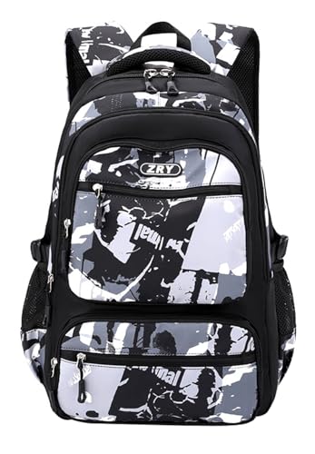 JiaYou Mochila de grafite para homens, adolescentes, escola, escola, laptop, mochila universitária, Azul, 45 Liters, Mochilas tradicionais