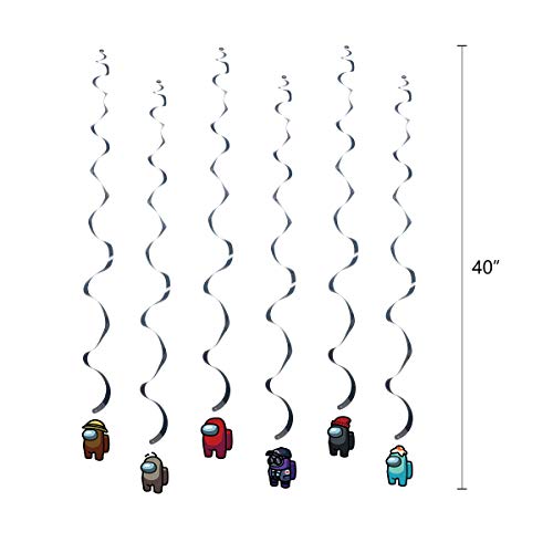 Popular Game Among Us Party Decoration Set of 136, Among Us Party Supplies Include Happy Birthday Banner, Latex Balloons, Cake Cupcake Toppers, Stickers for Among Us Fans - Thumbnail 6