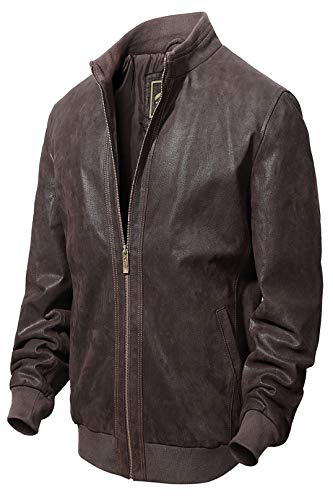Image of REED EST. 1950 Men's Luxury Suede Leather Baseball Jacket - Premium Soft Suede with Smooth Interior Lining