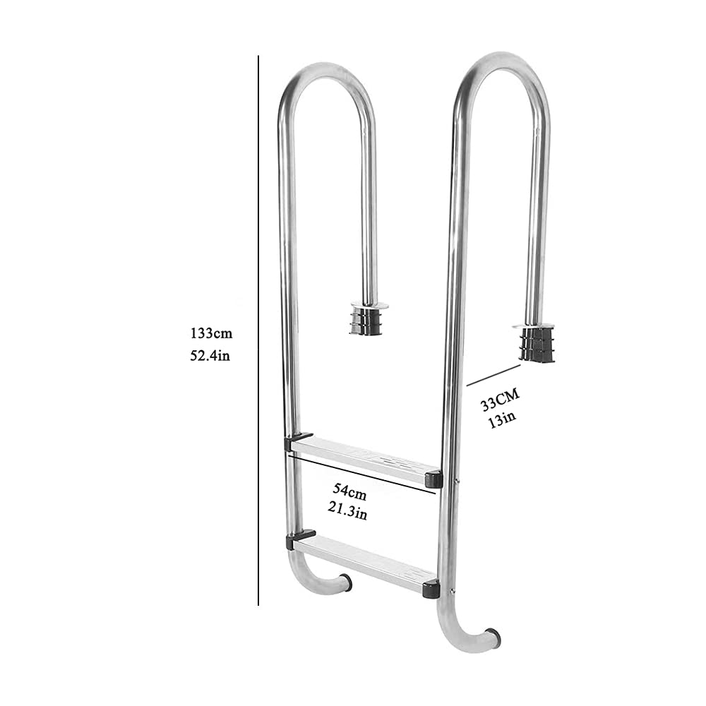 Escalera mecánica para Piscina, pasamanos de Escalera de Piscina Antideslizante de Acero Inoxidable de 2 Pasos, Escalera de Seguridad para Piscina subterránea
