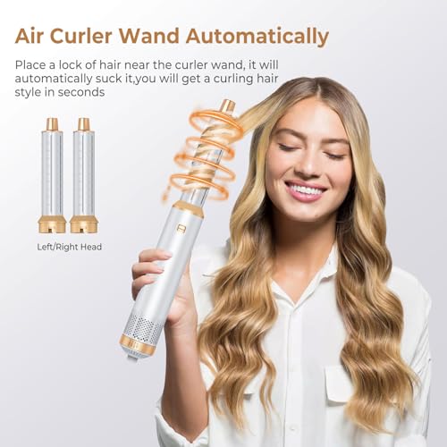 Image of Blow Dryer Brush 5 in 1, Negative Ion Hair Dryer Brush Set Upgrade Hot Air Brush Air Styler Curling Wrap Air Curler, Curling Iron Hair Styling Tools As A Gift for Straight /Curl /Drying /Smoothing