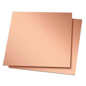 2PCS Copper Sheet Plate 1.96"x1.96"50x50mm 24 Gauge0.5mm Thickness 99.9% Pure Copper Plates Nice Mechanical Behavior and Thermal Stability for Jewelry, Crafts, Repair, Industrial