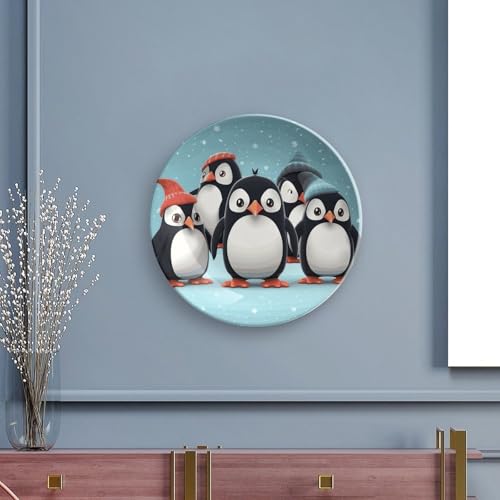Plato decorativo de porcelana con pingüinos 7 pulgadas miniatura 5