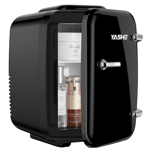 YASHE Mini Nevera, 4L Comética Pequeña Nevera para Dormitorio, CA 220V/ CC 12V para Coche, Enfriar y Calentar para Dormitorio, Portátil para Oficina, Escritorio (Negro) - imagen 9