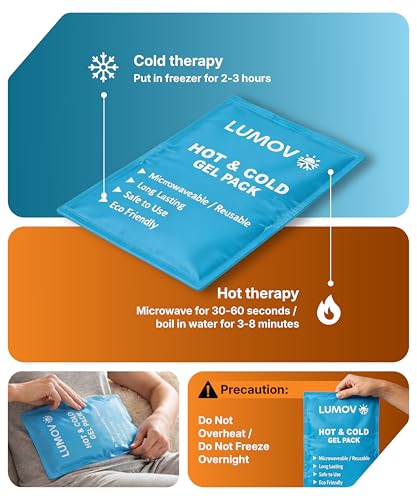 Image of Reusable Hot and Cold Ice Pack for Instant Pain Relief, Soft and Flexible Gel for Injuries & Pain Relief | Leakproof & Skin-Friendly Hot & Cold Pack for Shoulder, Ankle, Knee, Medium Size