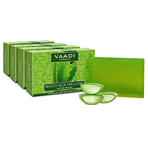 Vaadi Herbals Aloe Vera Soap 75 Grams (10.6 Ounces(Pack Of 4 X 75 Grams)) #TOP13