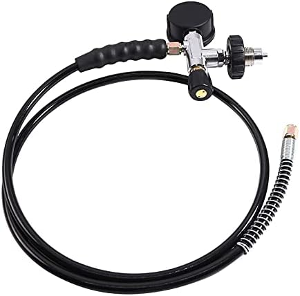 TUXING 5000Psi Scuba Diving Pcp Compressor,Filling Sevice High Pressure Filling Station, with 7/16-20UNF/M16*1.5 End Compressor Filling Valve with Hose (M16*1.5)