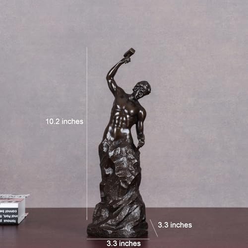 Estatua abstracta de hombre en bronce 10.2 pulg miniatura 2