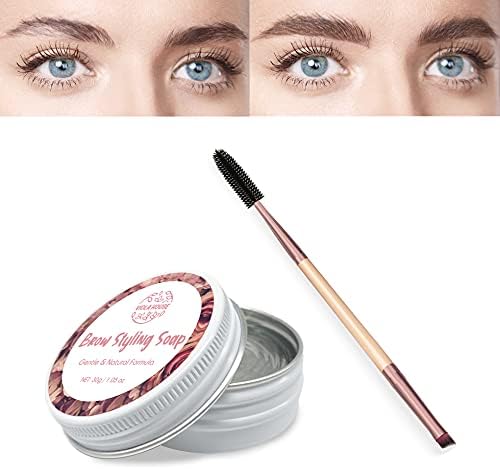 VIOLA HOUSE Eyebrow Soap, Excellent Stereotypes Eyebrow Styling Wax, Long-lasting Waterproof Eyebrow Enhancer Gel, 4D Feathery Brows Shaping Soap Brow Freeze -1.05oz(1PC+Brush)