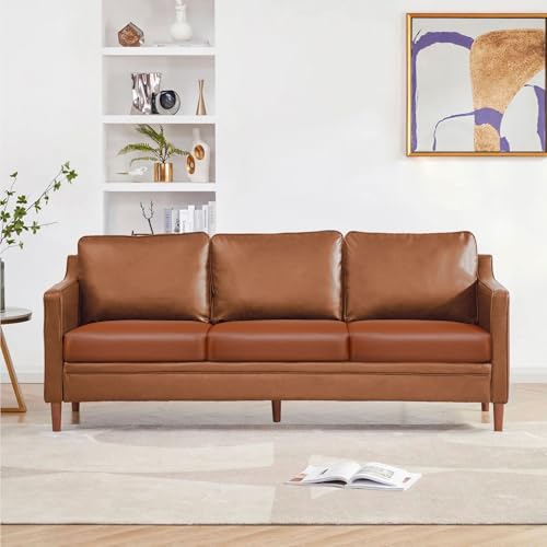 Image of YISUN PU Leather Couch Cushion Cover, Waterproof Stretch Sofa Cushion Slipcovers, Faux Leather RV Chair Seat Covers, Loveseat Cushion Cover Replacement Chair /Furniture Protector, 3 Pcs(Light Brown)