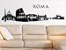 Adesivo murale Skyline di Roma Adesivo murale Casa Soggiorno Camera da letto Ufficio Wall Art Deco Adesivo da parete Vinile rimovibile 27X100CM