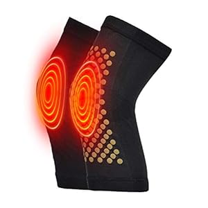 Winter Wormwood Self Heating Knee Braces, Heated Knee Massager, Heated Knee Brace Wrap, Self Heating Knee Support for Arthritis, Joint Pain Relief, Sports Recovery (Black)