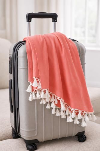 Image of Soft Dull Cotton Bhagalpuri Chadar for Summer | Lightweight and Breathable Chadar for Sleeping | Odhne Wali Chadar for All Season Use Blanket (Orange)