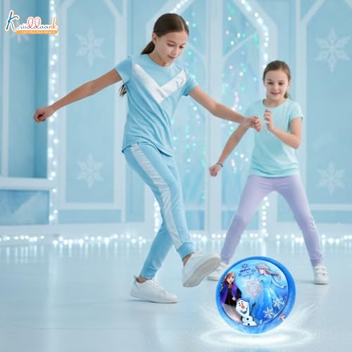 Image of Frozen Theme Hover Football - LED Light Up Air Soccer Ball with Soft Foam Bumpers -Disney Elsa & Anna Indoor Sports Toy for Kids Boys & Girls 3+, Glides on Smooth Surfaces, Safe Active Play