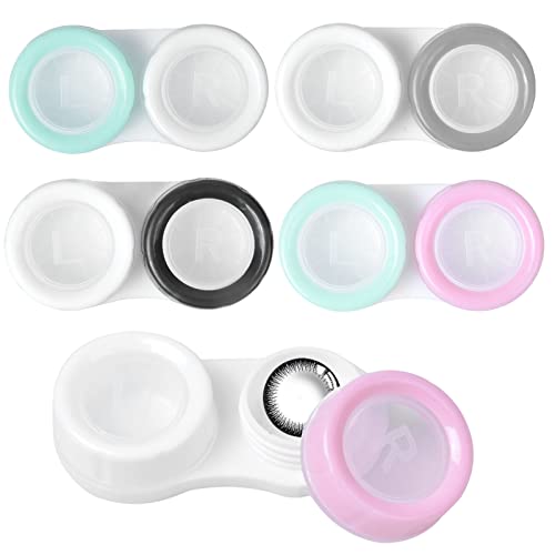 Cleminsta Caja de Lentes de Contacto Portátil - Kit de Viaje con 20 Estuches Coloridos