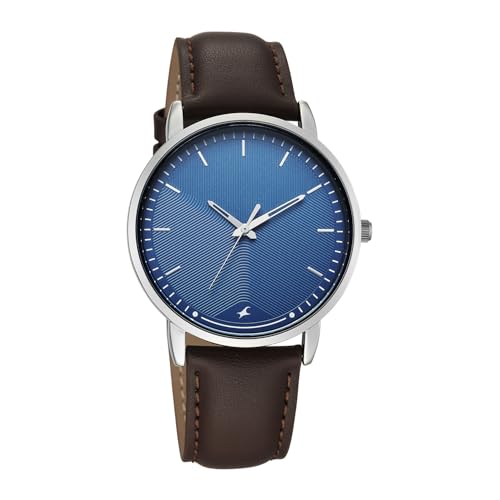 Fastrack Stunners X Quartz Analog with Blue Dial Brown Leather Strap Watch for Men - 38159SL02 - Image 3