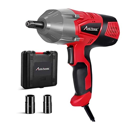 AVID POWER Electric Impact Wrench Kit with 1/2 Inch Chuck, 500 N.m (370 Ft-lbs) Max Torque with 2 Sockets(13/16'' 3/4'') and Carry Case
