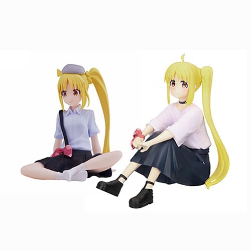 QWWZVQHJ Ijichi Nijika Figure Statue Model, Cute Anime Bocchi the Rock Figure Noodles Stopper Cake Topper Decoration, PVC Handmade Desktop Figure Collectible Gifts(2pcs)
