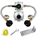 CALPOSE 2-Stage Regulator with 18" RV tailpipe Hose Involve Gauge, 2 Stage RV Propane Regulator, 3/8" NPT Female Outer, for RV Trailer