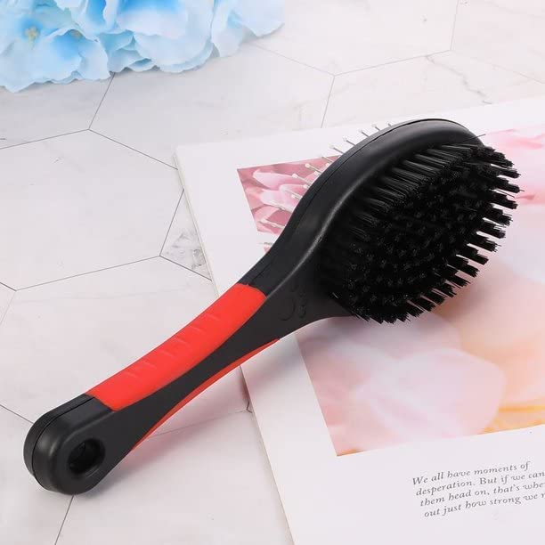 Image of Woofy Double Sided Pet Brush Dog Cat Hair Grooming Coat Comb Fur Cleaner Pin Bristle For Small to Large Dogs & Cats Short And Long Hair - Pack of 1