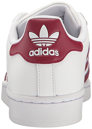 Image of adidas Originals Women's Superstar Sneaker, White /Collegiate Burgundy /Gold Metallic, 7.5