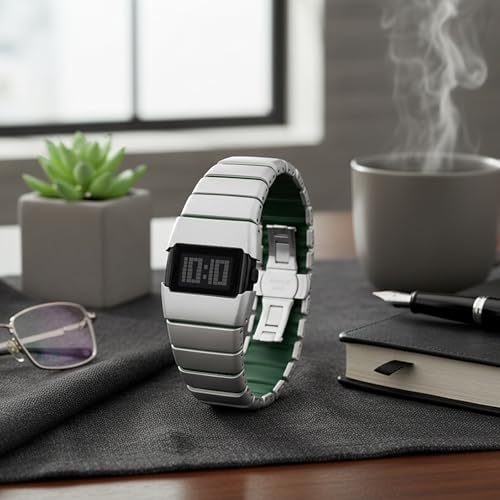 Image of Shocknshop Digital Sleek Minimal Design Multifunctional Electronic LED Black Dial Unisex Wrist Watch for Men Women -WCH376