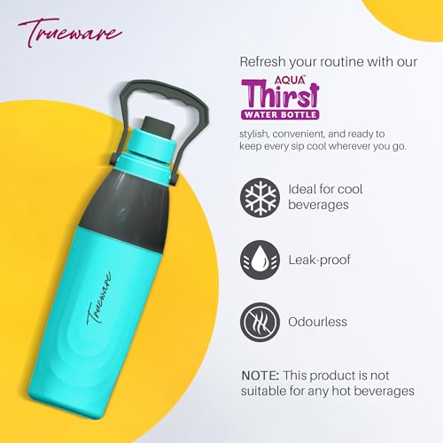 Image of Trueware Aqua Thirst PU Insulated Plastic Water Bottle 1275 ML | BPA Free, Leak-Proof Water bottle Ideal for Office, School, Gym, Sports, Travel and Daily use