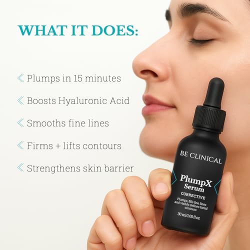 Image of Be Clinical PlumpX Serum | Hyaluronic Acid | Reduces Fine Lines, Reduces Sagging, Visibly Plumps Skin, Brightens Skin | All Skin Type | 30ml