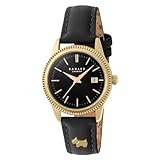 RADLEY Women's Gold Plated Black Leather Strap Watch RY21732