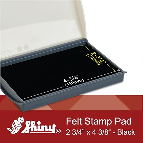 Image of Shiny SHI-40147 Small Rubber Stamp Pad, 2 3 /4 inch x 4 3 /8 inch, Black Ink