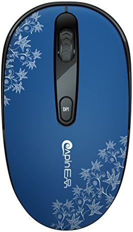 SROCKER E50 2.4GHz Wireless Mouse Whisper Quiet 3 Level DPI Optical Mouse with 4 Buttons and Nano USB Receiver Wireless Mouse for Laptop and Mac (Blue)