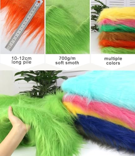 Tela de piel artificial azul de pelo largo de 12cm para costura de disfraces 3