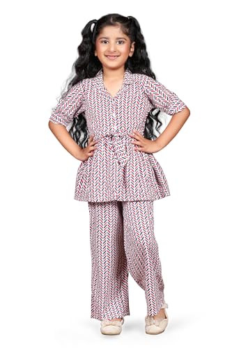 Image of Fashion Dream Girl's Cotton Blend Printed Co-ord Set|Clothing Set|Combo Set|Casual Wear|Coordinate Outfit for Girls|Two-Piece Set
