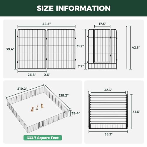 Image of FXW Instant Dog Playpen with RV Step Grid for RV Camping, 40 inch H, 32 Panels | Quick-Setup & Heavy-Duty Play Yard, Helps Close Stair Gaps, Fits 32 inch RV Step Opening, For Medium & Large Dogs, Patented