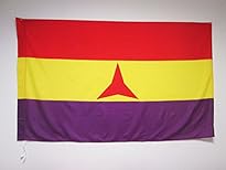Flagge Zweite Spanische Republik mit Logo der Internationalen Brigaden 150x90 cm von AZ Flag