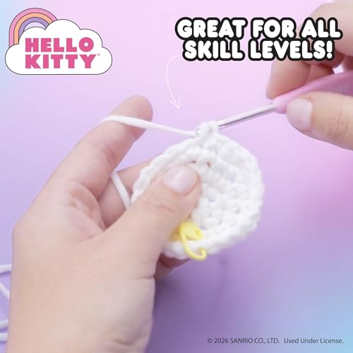Image of Hello Kitty and Friends Crochet Kit - Hello Kitty Bag Charm, Sanrio Crochet Kit for Beginners with Yarn, Starter Hooks, Step-by-Step Tutorials, DIY Craft, Great Teen Gifts