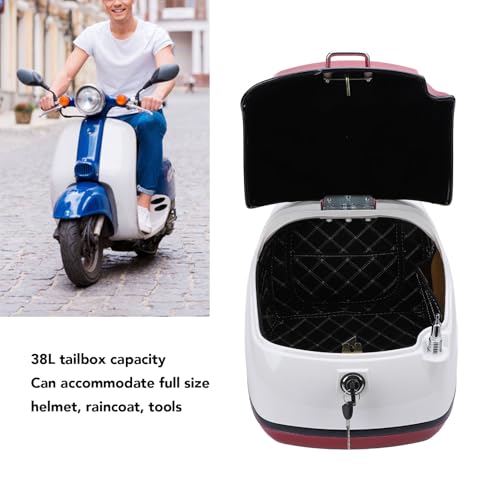Capa Superior para Motocicleta, Porta-malas de Scooter 38L Universal Scooter Trunk Tour Estilo retrô