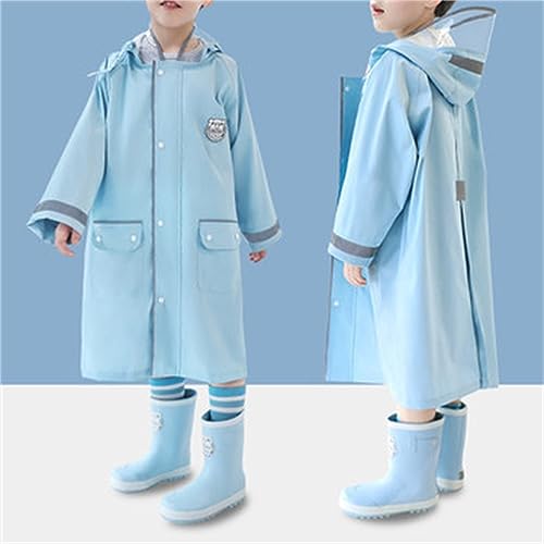 Toddler Boy Girl Poncho Rainwear Raincoat with Hood Pocket Rain Cape Rainproof Mudproof Reflective Strips2