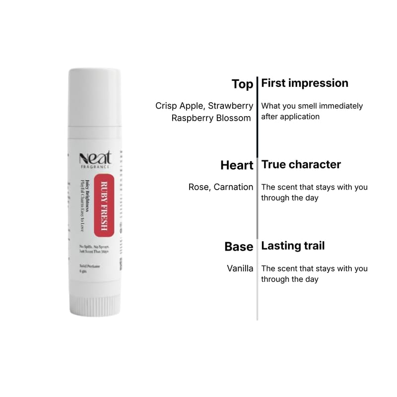 Image of Deodorant Stick - 6gm | Ruby Fresh Floral Fragrance | Odor & Sweat Control | Gentle, Natural Formula & Chemical Free | Travel Mini Size Solid Deodorant for Men & Women