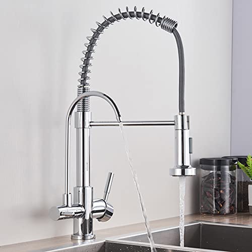 Robinet cuisine jet extractible double mode pour supprimer les éclaboussures