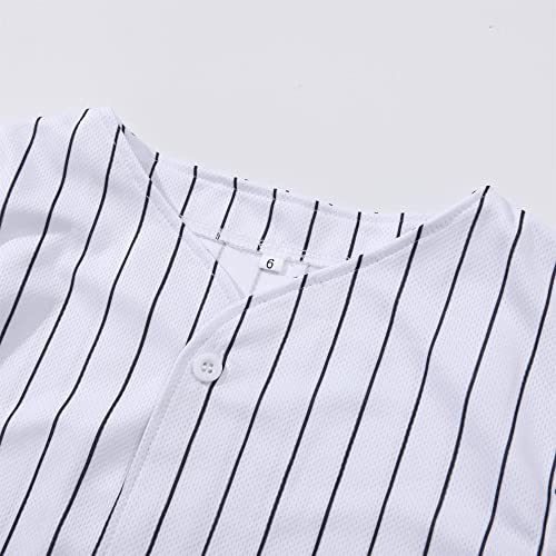 Mowbeat Stripe Baby Baseball Jersey One Print 1 Year Old Birthday Shirt 1st Infant Toddler Button Tee Shirt4