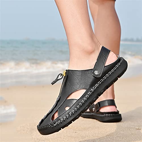 Men's Sandals Breathable Beach Shoes Leisure Flats Men Casual Shoe Slip on Retro Sandals(43)4
