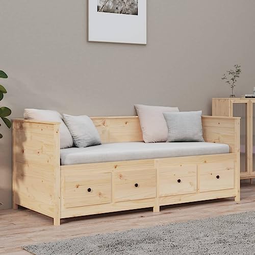 WSJHUHK Möbel, Betten & Accessoires, Betten & Bettrahmen, Tagesbett ohne Matratze 90x190 cm, Einzelbett, Massivholz, Kiefer – Bild 5