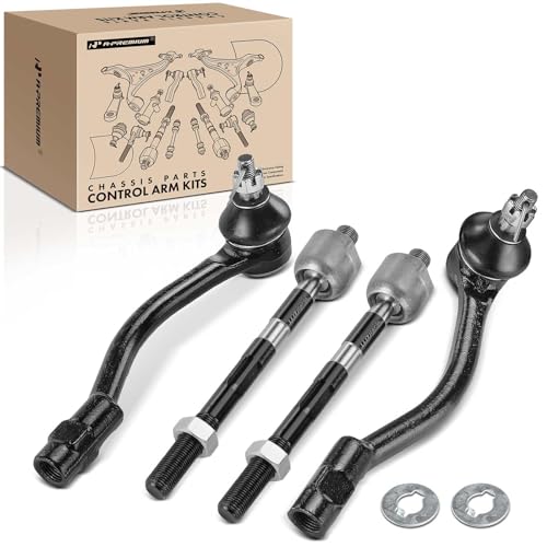 A-Premium Set of 4, Front Inner & Outer Tie Rod End Kit, Compatible with Hyundai Accent 2012-2017 & Kia Rio 2012-2017