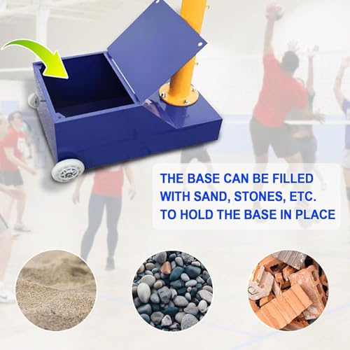 Pali da badminton con telaio a rete, pali da pallavolo/badminton per cortile, supporto resistente per pallavolo con 2 reti, altezza regolabile da 12 a 2 m, per interni/esterni/adulti/scuola
